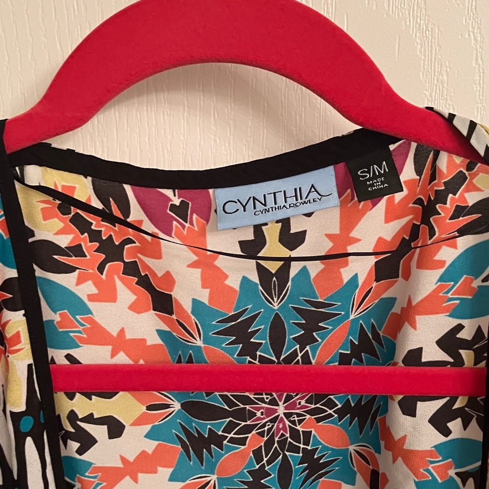 Cynthia Rowley Multicolor Geometric Kimono - Picture 2 of 6